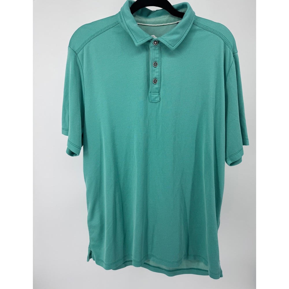 Tommy‎ Bahama Mens Teal Green Tencel Modal Polo Shirt Large ST226187RA